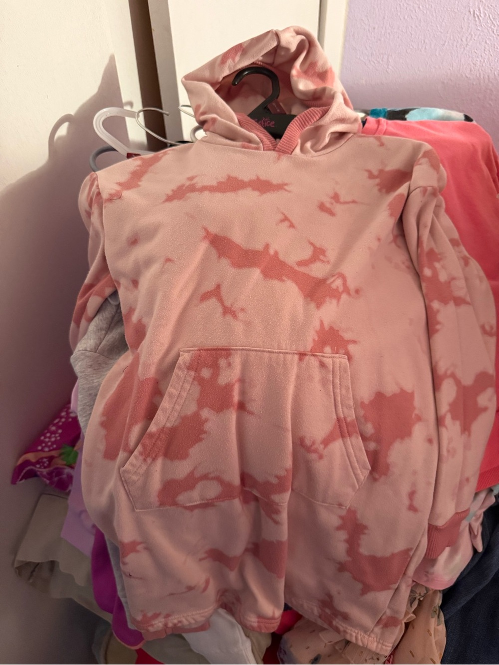 wonder nation Pink Tie-Dye Hoodie for Kids